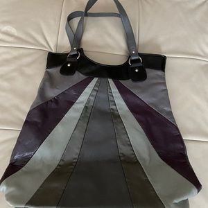 Colorblock handbag - Dark/light grey and dark/light violet
